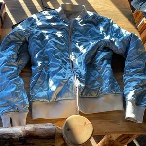 Blanc Noir reversible satin bomber jacket